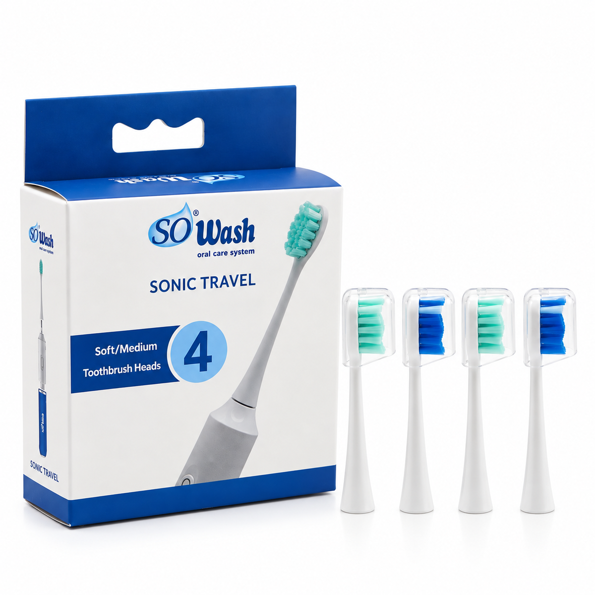 So Wash Sonic Travel – Резервни глави за четка (4 бр.)